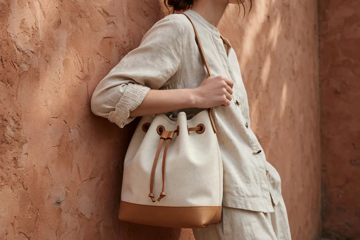 Lookbook: Linen Shirt + Bucket Bag